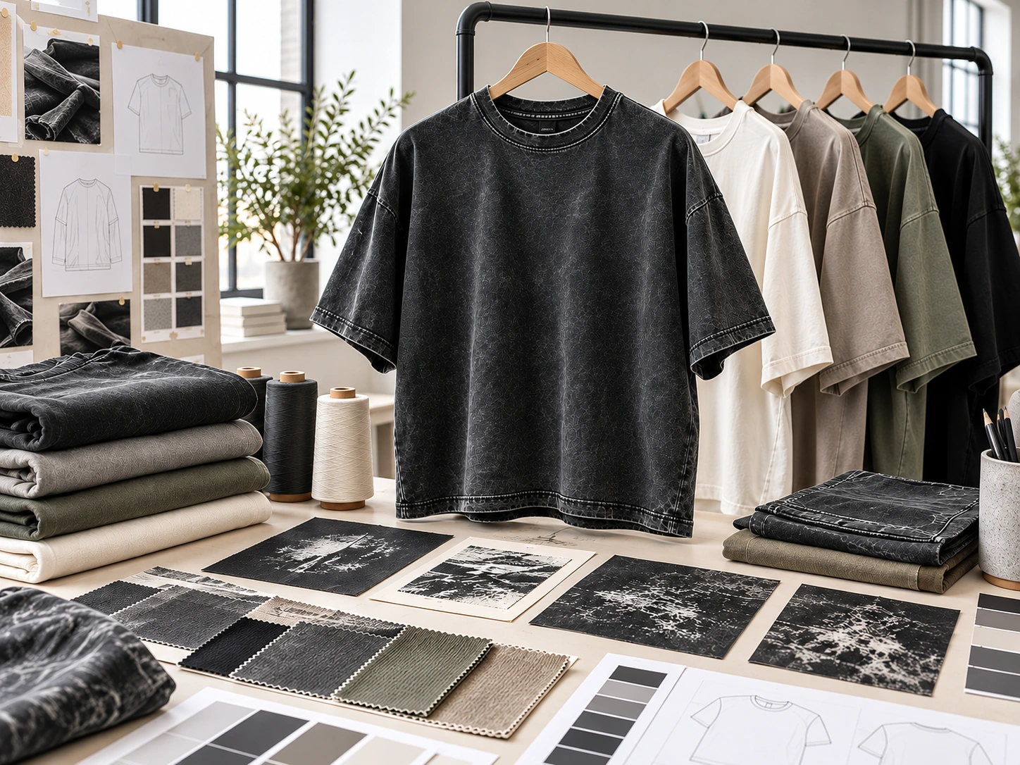 Vintage washed T-shirt showing high contrast surface variation