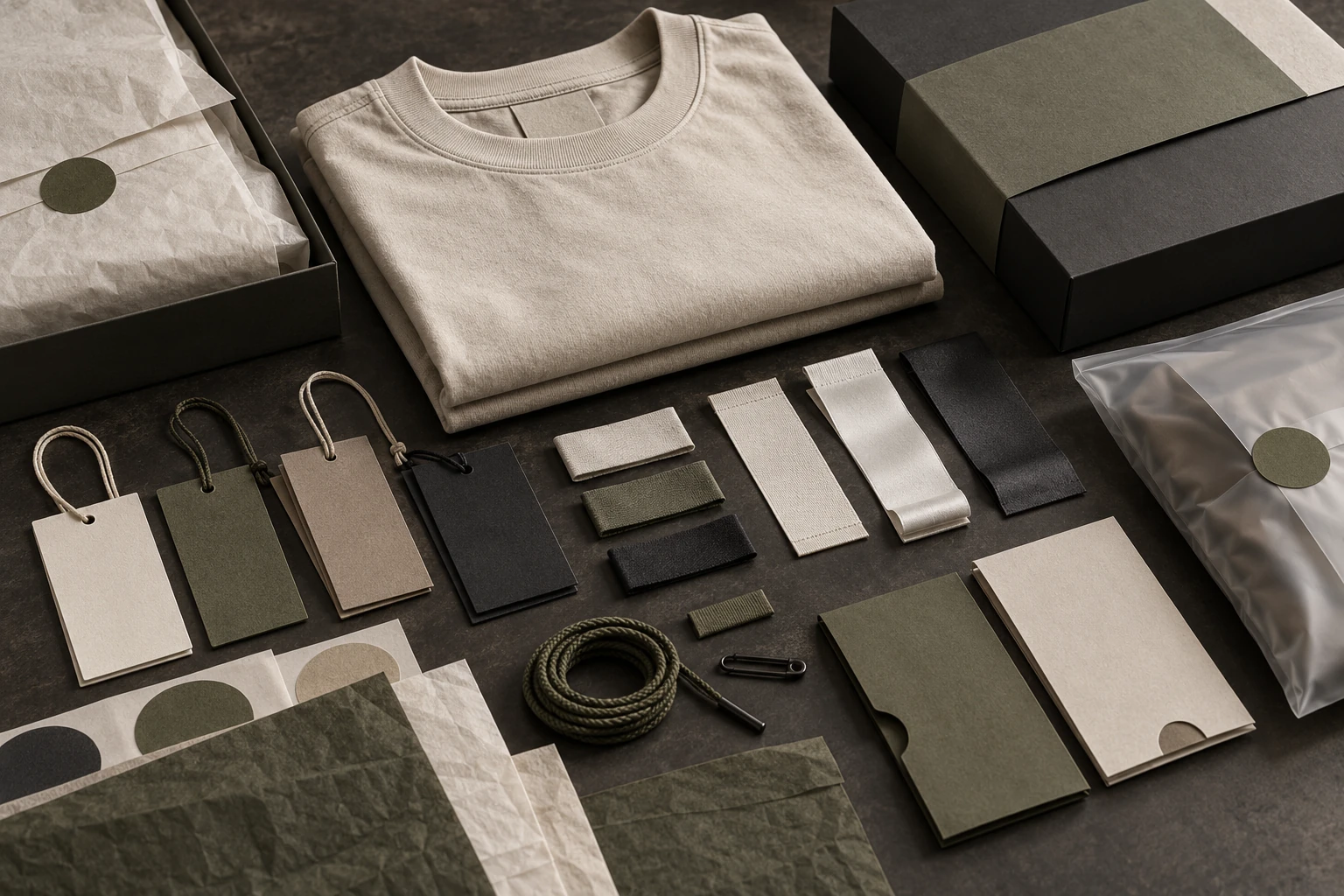 Private label garment accessories, tags and trim details
