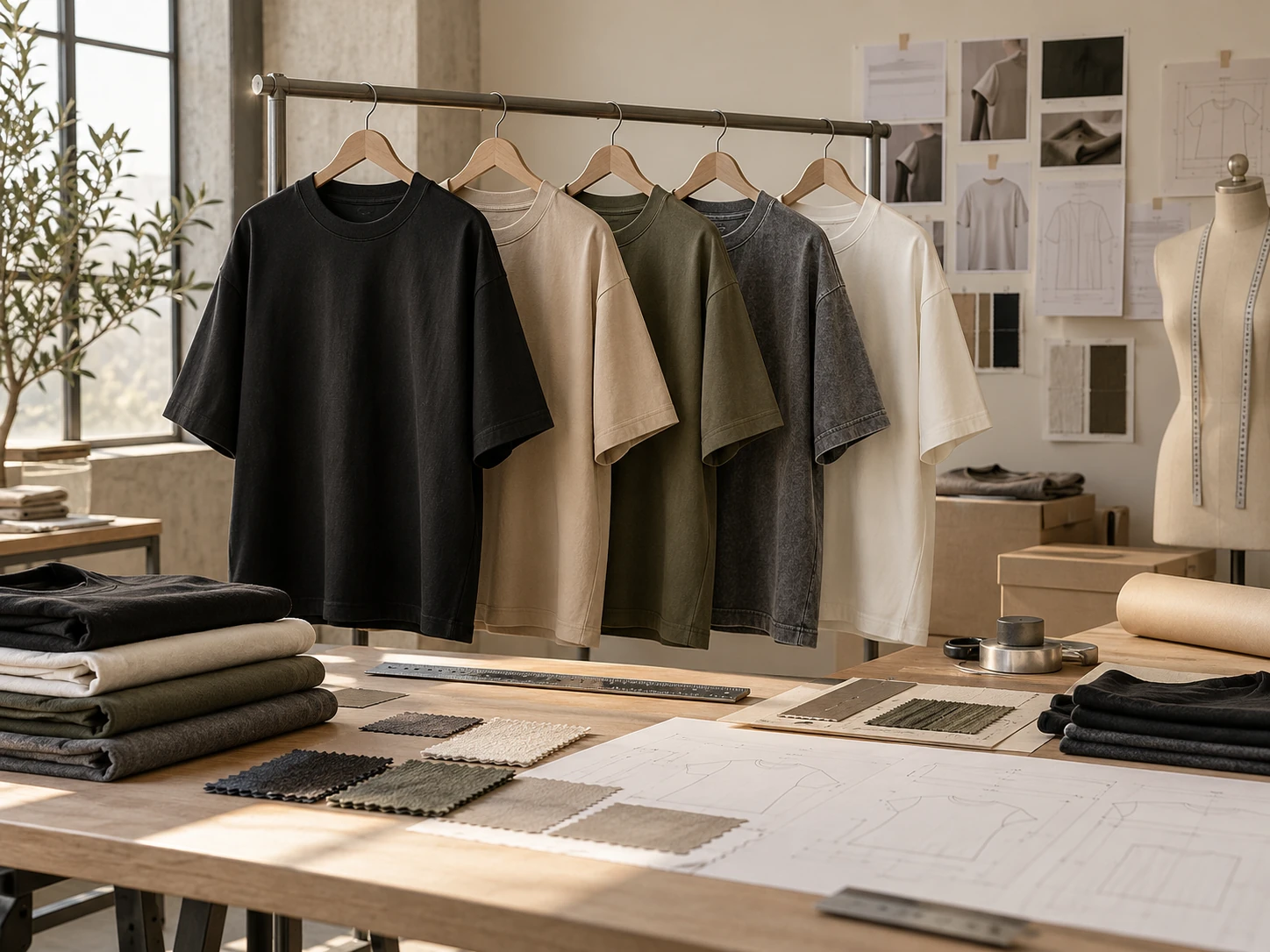 Brand development brief with garments fabrics and design references