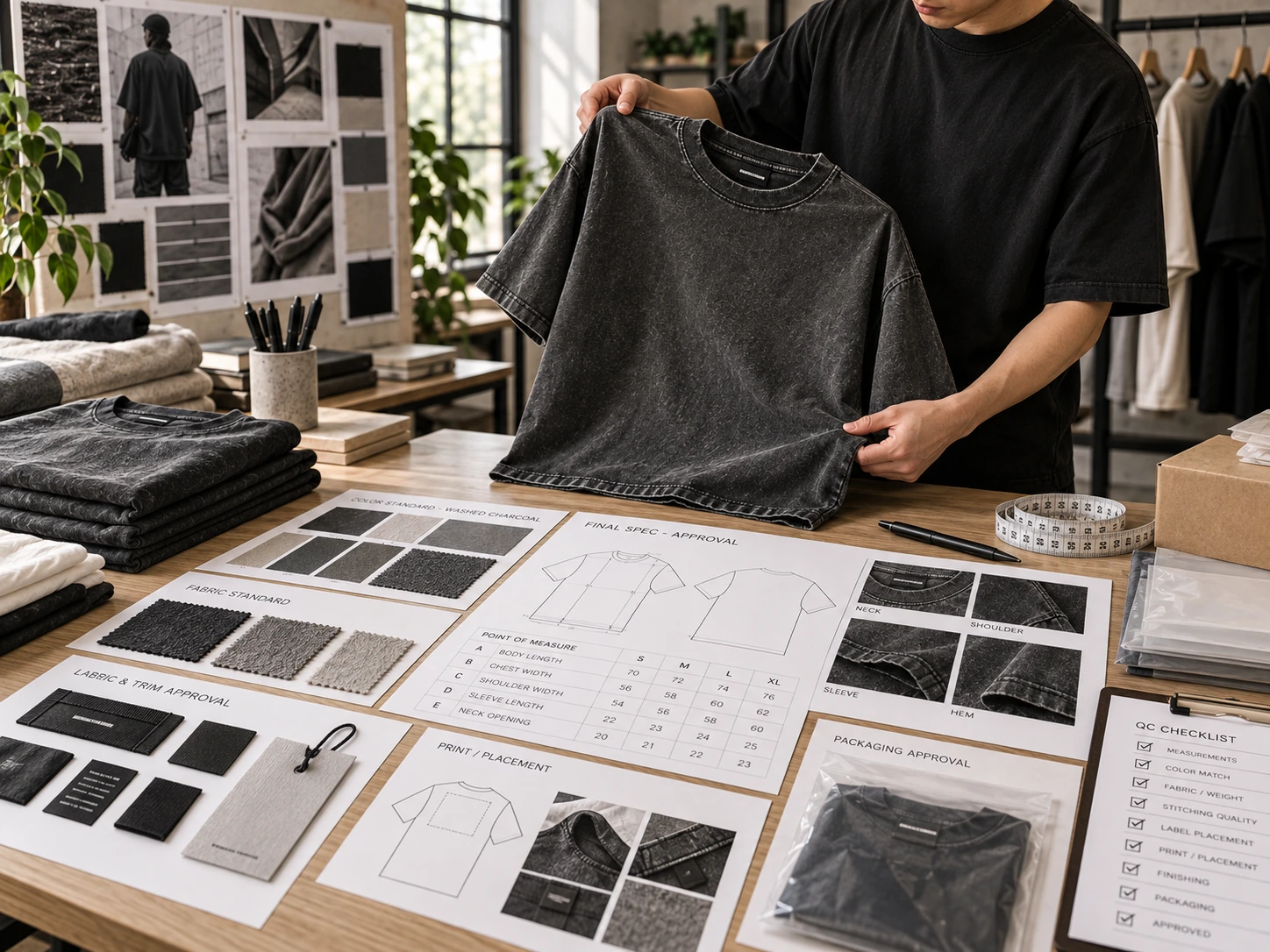 Quality inspection of custom printed T-shirt