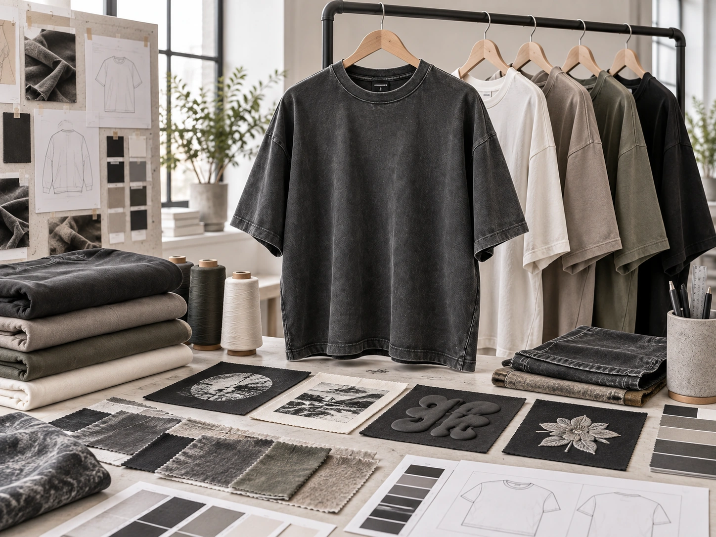 Garment dyed fabric showing a vintage washed surface