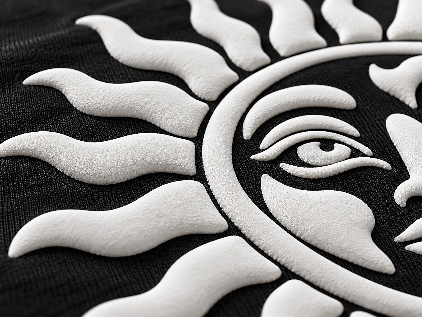 Raised puff screen print texture