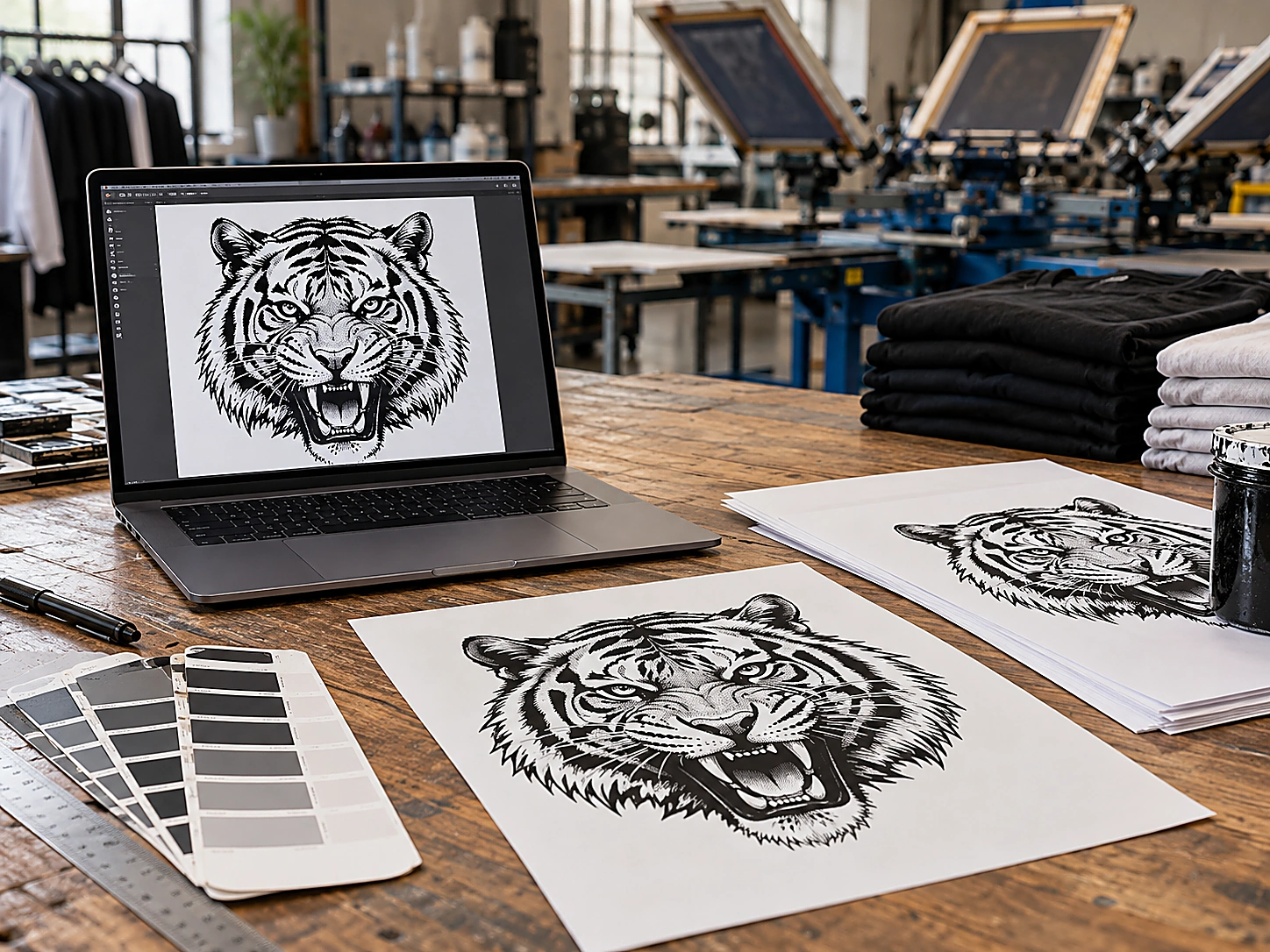 Screen print artwork preparation on a computer