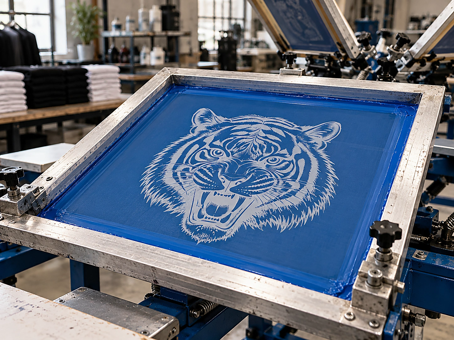 Prepared screen for garment printing